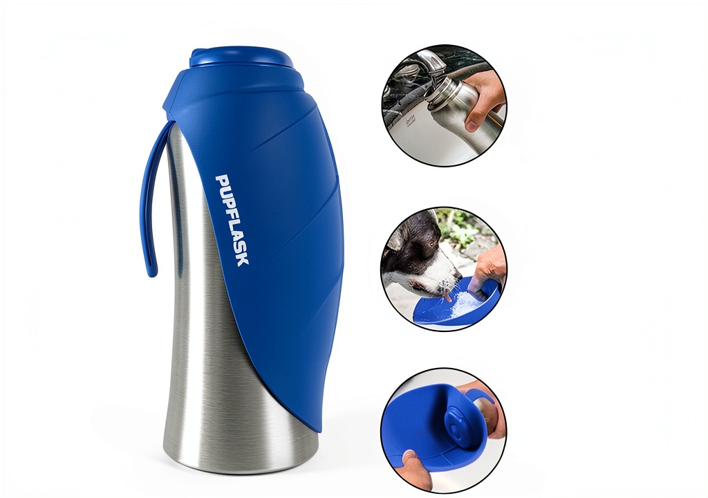 Tuff Pupper PupFlask in use during a walk with a dog